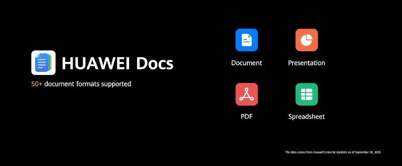 Приложение HUAWEI Docs поддерживает просмотр и редактирование документов в более чем 50 форматах