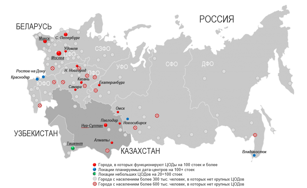 Карта КЦОДов стран СНГ