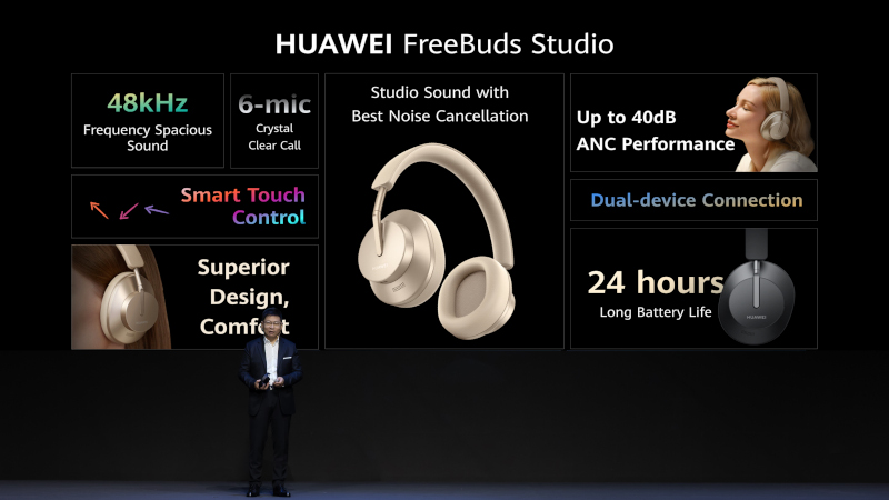 HUAWEI представляет наушники FreeBuds Studio с динамическим шумоподавлением и студийным качеством звука